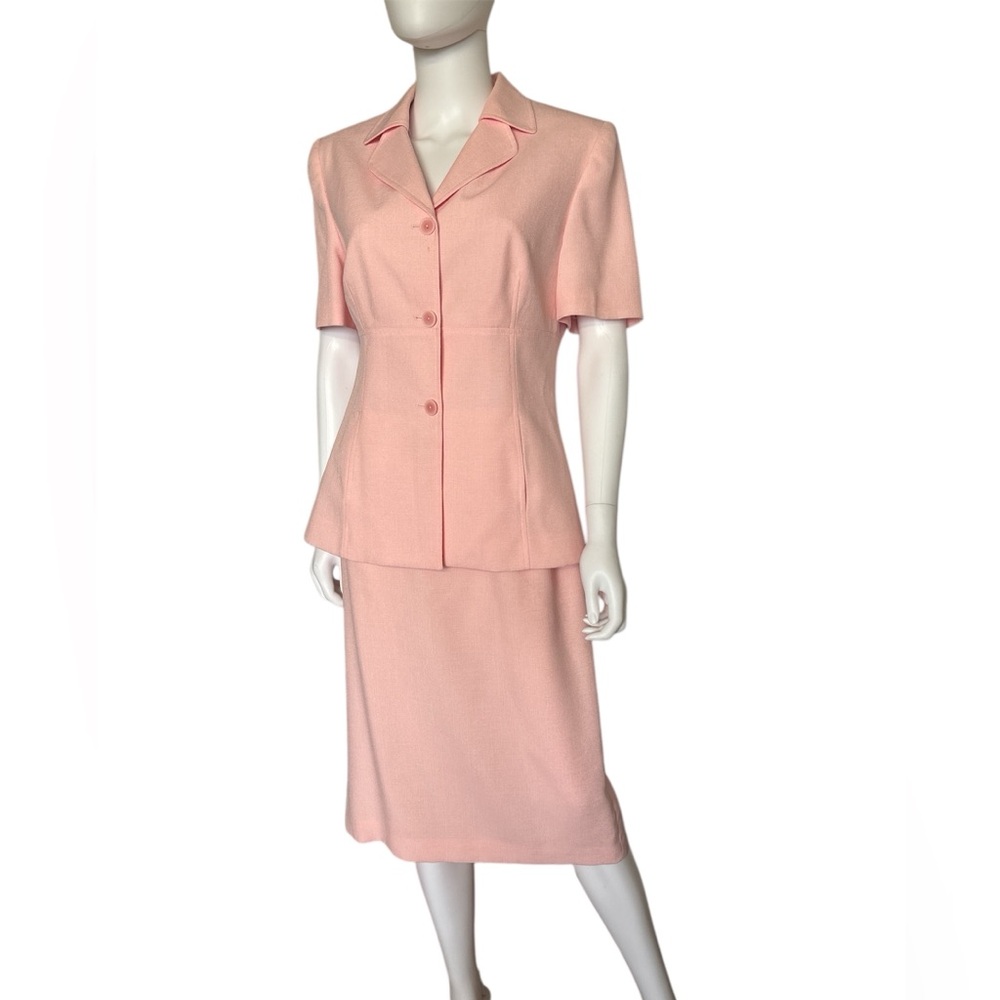 PRESTON & YORK Suit Blazer and Straight Skirt Light Pink 100% Polyester Size 8. - Picture 2 of 11